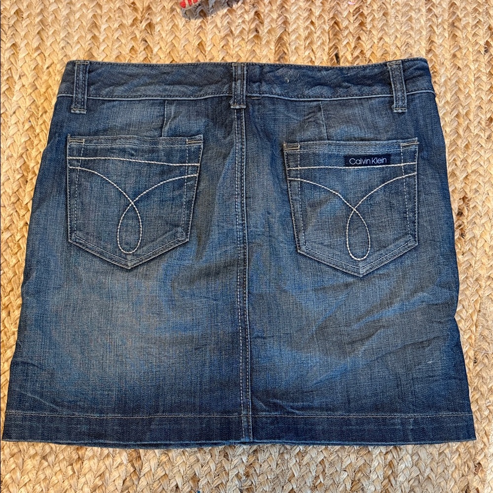 Y2K Calvin Klein Denim Blue Mini Skirt